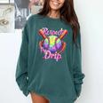 Baseball Drip Respect The Drip Purple Ice Cream Sprinkles Comfort Colors Sweatshirt Chalky Mint
