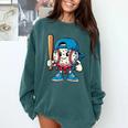 Baseball Drippy Style Apparel For Boys Youth Cool Baseball Comfort Colors Sweatshirt Chalky Mint