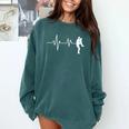 Baseball Heartbeat Pitcher Position Simple Line Art Comfort Colors Sweatshirt Chalky Mint