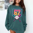 Baseball Ice Cream Drip Number 67 Player 67th Birthday Men Comfort Colors Sweatshirt Chalky Mint Baseball Ice Cream Drip Number 67 Player 67th Birthday Men Comfort Colors Sweatshirt Chalky Mint