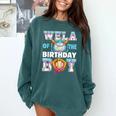 Baseball Ice Cream Drip Wela Of The Birthday Boy Comfort Colors Sweatshirt Chalky Mint