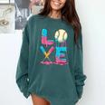 Baseball Love Drip Ice Cream Colorful Baseball Comfort Colors Sweatshirt Chalky Mint