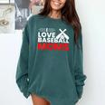 Baseball I Love Baseball Moms Comfort Colors Sweatshirt Chalky Mint