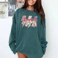 Baseball Mama Lightning Bolt Checkered Varsity Mother's Day Comfort Colors Sweatshirt Chalky Mint