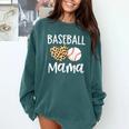 Baseball Mama For Baseball Mom Leopard Game Day Comfort Colors Sweatshirt Chalky Mint