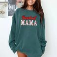 Baseball Mama Retro Groovy Baseball Mom Women Mother's Day Comfort Colors Sweatshirt Chalky Mint