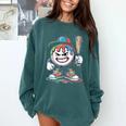 Baseball Mascot Attitude Graffiti Splash Bat Cap Comfort Colors Sweatshirt Chalky Mint Baseball Mascot Attitude Graffiti Splash Bat Cap Comfort Colors Sweatshirt Chalky Mint