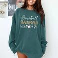 Baseball Mawmaw Leopard Baseball Heart Comfort Colors Sweatshirt Chalky Mint