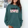 Baseball Mom Coquette Women Girls Baseball Mama Comfort Colors Sweatshirt Chalky Mint