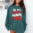 In My Baseball Mom Era Cute Groovy Baseball Comfort Colors Sweatshirt Chalky Mint