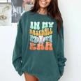 In My Baseball Mom Era Retro Groovy Style Sports Mama Comfort Colors Sweatshirt Chalky Mint