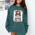 Baseball Mom Game Day Messy Bun Leopard Mother's Day Comfort Colors Sweatshirt Chalky Mint Baseball Mom Game Day Messy Bun Leopard Mother's Day Comfort Colors Sweatshirt Chalky Mint