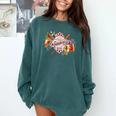 Baseball Mom With Garden Flowers Comfort Colors Sweatshirt Chalky Mint