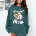 Baseball Mom Grandma Leopard Baseball Lover Fan Comfort Colors Sweatshirt Chalky Mint