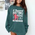 Baseball Mom Heart Ball Graphic Mother's Day Comfort Colors Sweatshirt Chalky Mint