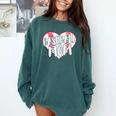 Baseball Mom Heart Comfort Colors Sweatshirt Chalky Mint