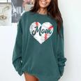 Baseball Mom Heart Mother's Day Mom Grandma Mama Boys Girls Comfort Colors Sweatshirt Chalky Mint