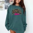 Baseball Mom Leopard Baseball Mama Life Girls Women Baller Premium Comfort Colors Sweatshirt Chalky Mint