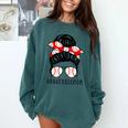 Baseball Mom Leopard Messy Bun Game Day Comfort Colors Sweatshirt Chalky Mint Baseball Mom Leopard Messy Bun Game Day Comfort Colors Sweatshirt Chalky Mint