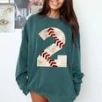 Baseball Mom Baseball Parent Number Two Baseball Gear 2 Comfort Colors Sweatshirt Chalky Mint