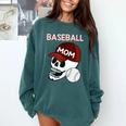 Baseball Mom Skull Sports Skeleton Comfort Colors Sweatshirt Chalky Mint