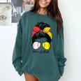 Baseball Mom Softball Mom Of Both Messy Bun Mother's Day Comfort Colors Sweatshirt Chalky Mint Baseball Mom Softball Mom Of Both Messy Bun Mother's Day Comfort Colors Sweatshirt Chalky Mint