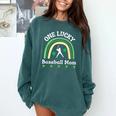Baseball Mom St Patrick's Day Irish Shamrock Sports Comfort Colors Sweatshirt Chalky Mint Baseball Mom St Patrick's Day Irish Shamrock Sports Comfort Colors Sweatshirt Chalky Mint