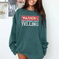 Baseball Mom Warning Uncontrollable Yelling Funny Sign Comfort Colors Sweatshirt Chalky Mint