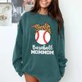 Baseball MomMom Baseball Player Leopard Mom Mom Comfort Colors Sweatshirt Chalky Mint