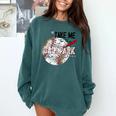 Baseball Moms Cute Take Me To The Ballpark Sports Athletic Comfort Colors Sweatshirt Chalky Mint