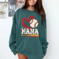 Baseball Nana Baseball Heart Family Matching Comfort Colors Sweatshirt Chalky Mint