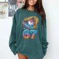 Baseball Player 67 Number 67th Sports Ice Cream Drip Comfort Colors Sweatshirt Chalky Mint