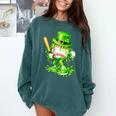 Baseball Player Ice Cream Drip Shamrocks St Patrick's Day Comfort Colors Sweatshirt Chalky Mint Baseball Player Ice Cream Drip Shamrocks St Patrick's Day Comfort Colors Sweatshirt Chalky Mint