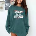 Baseball Seams Chicks Dig The Catcher Comfort Colors Sweatshirt Chalky Mint Baseball Seams Chicks Dig The Catcher Comfort Colors Sweatshirt Chalky Mint