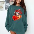 Baseball Valentine's Day Drip Ice Cream Team Comfort Colors Sweatshirt Chalky Mint