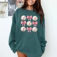 Baseballs And Bows Coquette Baseball Mom Baseball Coach Girl Comfort Colors Sweatshirt Chalky Mint Baseballs And Bows Coquette Baseball Mom Baseball Coach Girl Comfort Colors Sweatshirt Chalky Mint
