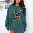 Bigfoot Playing Baseball Boys Kids Men Baseball Player Comfort Colors Sweatshirt Chalky Mint