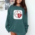 Bleached Custom Baseball Mom Number 7 Heart For Mom Comfort Colors Sweatshirt Chalky Mint
