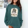 Bleached Messy Bun Game Day Vibes Baseball Mom Game Day Comfort Colors Sweatshirt Chalky Mint Bleached Messy Bun Game Day Vibes Baseball Mom Game Day Comfort Colors Sweatshirt Chalky Mint