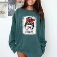 Bleached Tia Life Soccer Messy Bun Baseball Game Day Comfort Colors Sweatshirt Chalky Mint Bleached Tia Life Soccer Messy Bun Baseball Game Day Comfort Colors Sweatshirt Chalky Mint
