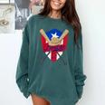 Boricua Puerto Rico Baseball Coqui Frog Pava Hat Fan Comfort Colors Sweatshirt Chalky Mint