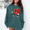 Boy Valentines Day Heart Love Baseball Boys Men Kids Comfort Colors Sweatshirt Chalky Mint