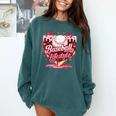 Boys Valentine Baseball Lifestyle Home Plate Ice-Cream Drip Comfort Colors Sweatshirt Chalky Mint