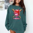 Boys Valentine Day Baseball Helmet Drip Ice-Cream Youth Kids Comfort Colors Sweatshirt Chalky Mint