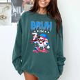 Bruh I'm 7 Baseball Ice Cream Drip It's My 7th Birthday Comfort Colors Sweatshirt Chalky Mint