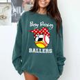 Busy Raising Ballers Baseball Softball Soccer Mom Premium Tri-Blend Comfort Colors Sweatshirt Chalky Mint