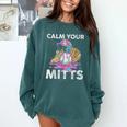 Calm Your Mitts Baseball Ice Cream Drip Crossed Bats Sport Comfort Colors Sweatshirt Chalky Mint