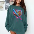 Camo Baseball Heart Drip Valentine Baseball Icecream Boys Comfort Colors Sweatshirt Chalky Mint