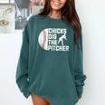 Chicks Dig The Pitcher Baseball Comfort Colors Sweatshirt Chalky Mint Chicks Dig The Pitcher Baseball Comfort Colors Sweatshirt Chalky Mint