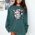 Christmas Baseball Boy Youth Kid Men Santa Hat Xmas Baseball Comfort Colors Sweatshirt Chalky Mint